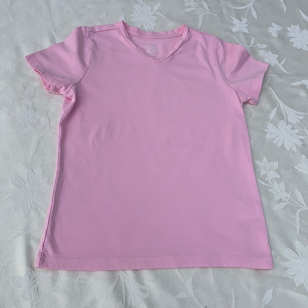 NEW Faded Glory girls pink cotton shirt 10/12